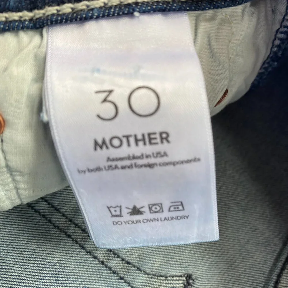 MOTHER The Twister Sneak Wide-Leg Jeans Dark Blue 30